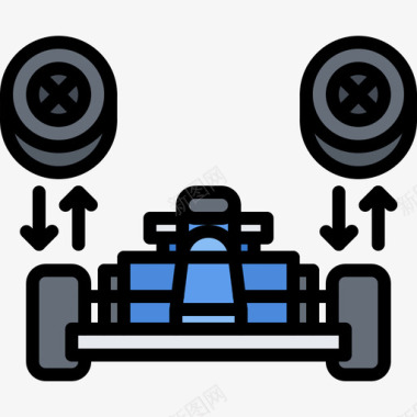 克尔维特赛车停车场赛车运动17彩色图标