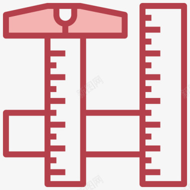 尺子建筑75红色图标