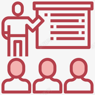 会议商务和营销4红色图标