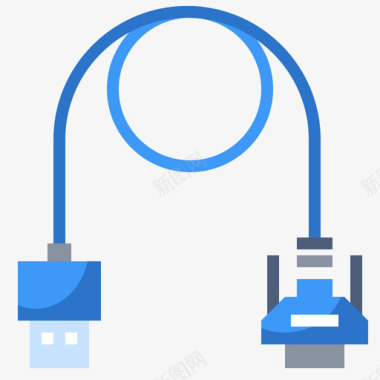 元件设计Hdmi电缆电子元件1扁平图标