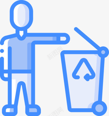 回收箱垃圾6蓝色图标