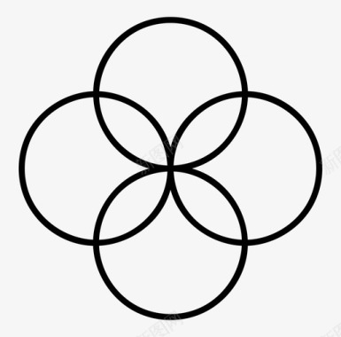 四个圆连接花形图标
