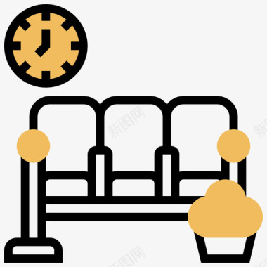 候车黄影52号线候车室图标