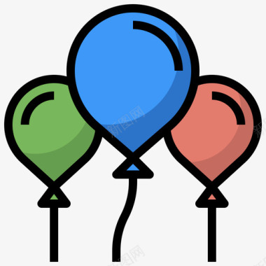 气球气球慈善92线性颜色图标