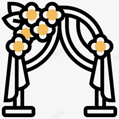 婚礼拱门穆斯林婚礼7黄色阴影图标