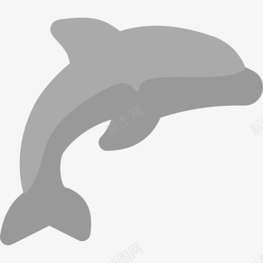 海豚野生动物5扁平图标