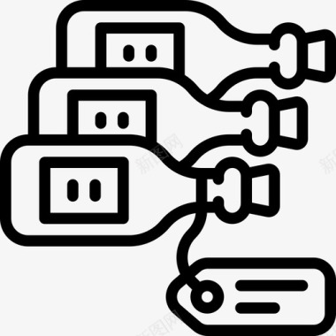 酒窖葡萄酒9直线型图标