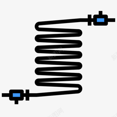 矢量线圈线颜色电子元件线圈图标