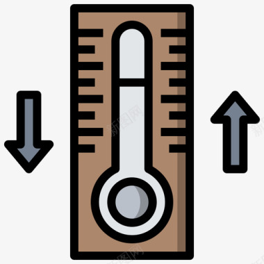 手拿温度计温度计实验室57线性颜色图标