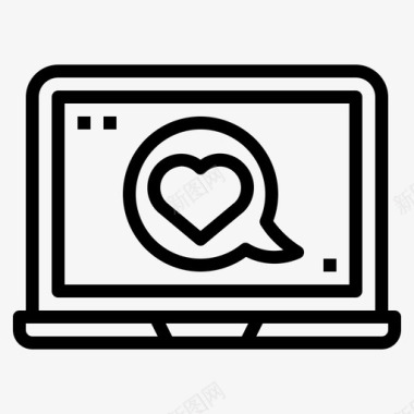 网上聊天爱情和情人节5直系图标