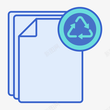 卡通收回纸张回收回收中心1线性颜色图标