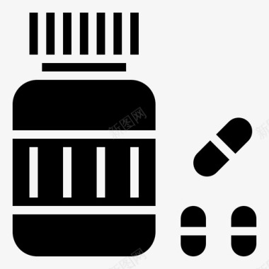 药片药丸药片卫生35填充图标