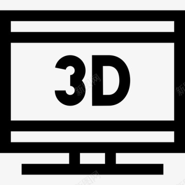 3d电视3d电视电视47线性图标