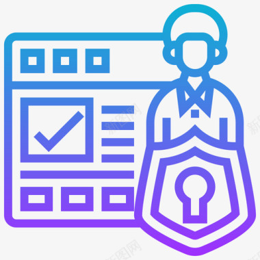 机密数据保护机密信息14梯度图标