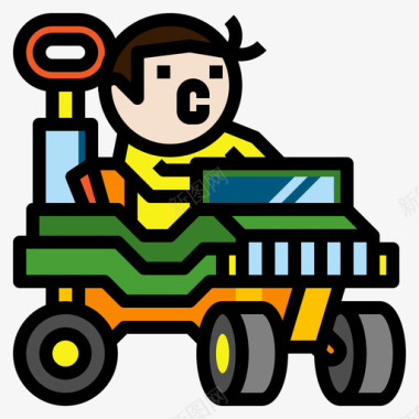 电动汽车儿童玩具1线性颜色图标