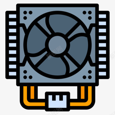风扇遥控器风扇计算机硬件35线颜色图标