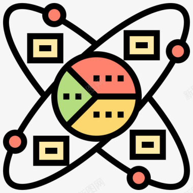 科学家数据科学家数据分析31线性颜色图标