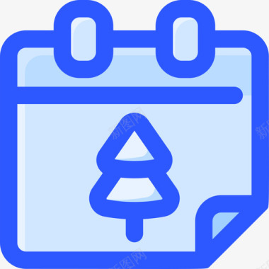 日历圣诞节281蓝色图标