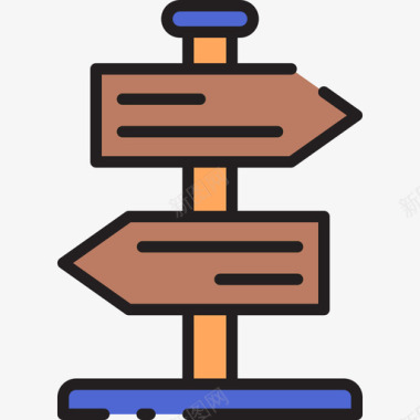 地理路标地理44线形颜色图标
