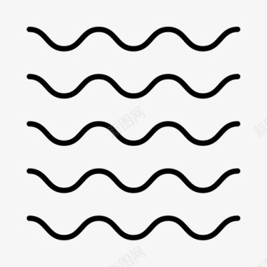 波浪线曲线几何图标