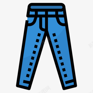 牛仔裤男士旅行包装3线性颜色图标
