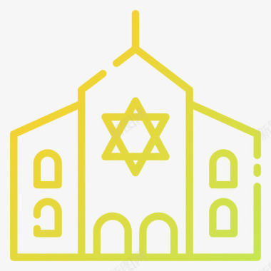 犹太教会堂精神28梯度图标