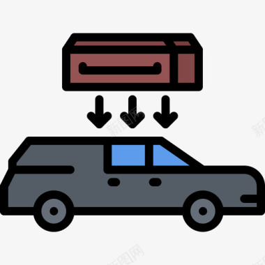 彩色口罩灵车54号葬礼彩色图标