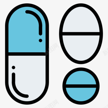 医用体温计药丸医用239线性颜色图标