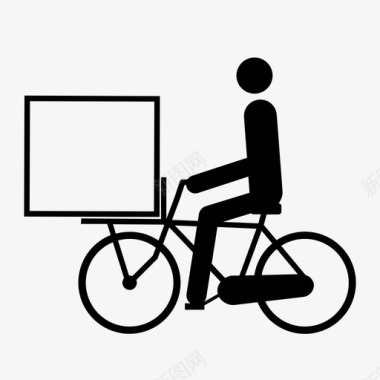 送自行车大箱子自行车上大广场图标