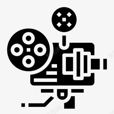 矢量电影放映机电影放映机电影16填充图标