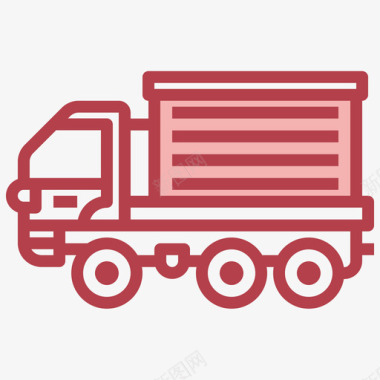 卡车工程机械9红色图标