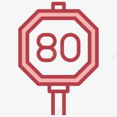 红色图标限速交通标志30红色图标