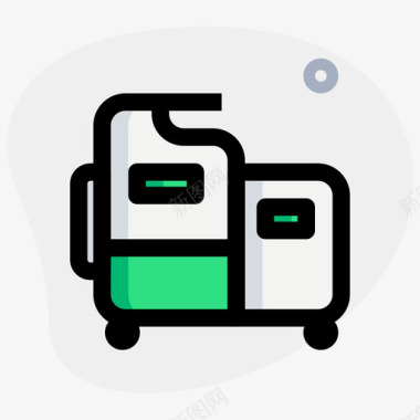 机器办公用品4圆形图标