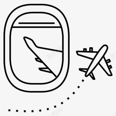 航空旅行飞机航线机翼图标