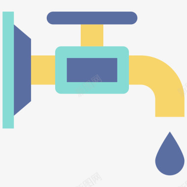 复杂的水管水龙头水管工39扁平图标