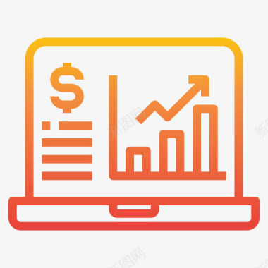 透明度笔记本电脑商务和金融7梯度图标