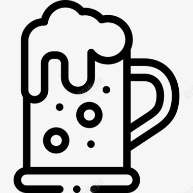 食物和饮料啤酒食物和饮料过敏线性图标