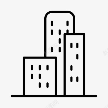 城市建筑物中央商务区图标