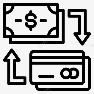 150货币兑换电子商务150线性图标