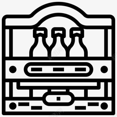 酒吧图标啤酒盒82号酒吧直线型图标