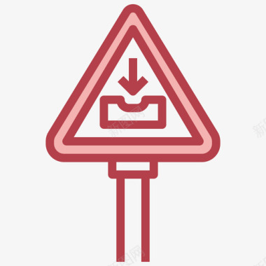 道路交通标志30红色图标