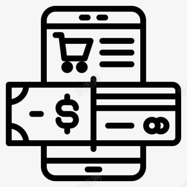 150移动支付电子商务150线性图标