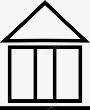 银行大楼建筑柱住宅图标