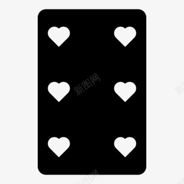 六颗红桃六张牌扑克牌图标