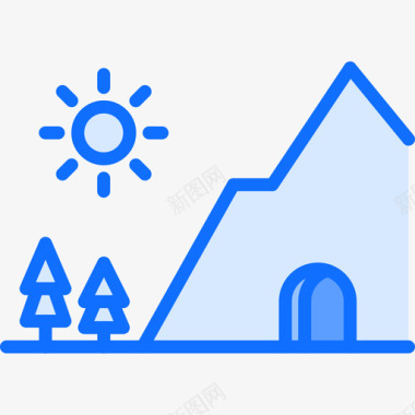 洞穴洞穴自然147蓝色图标