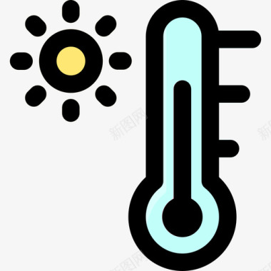 温度温度计天气298线性颜色图标