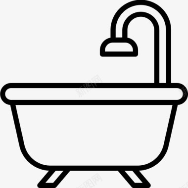 浴缸水管工40线性图标