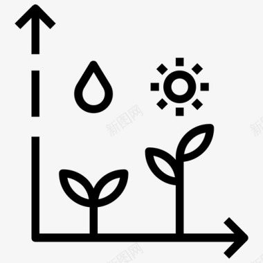 智能icon植物生长图图形表示信息图图标