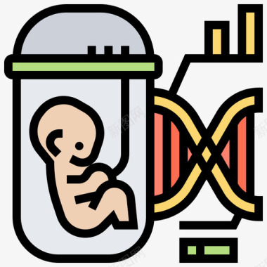 基因记录本基因工程医学技术14线性颜色图标