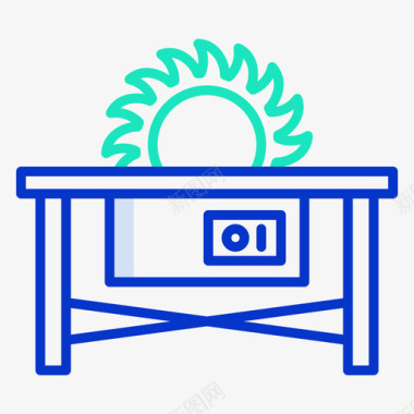 木工锯工具木工17轮廓颜色图标